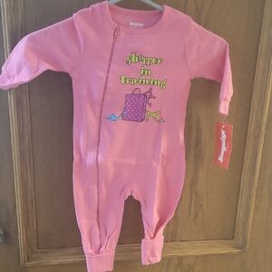 Soft Pink Footie One Piece with Enclosed Feet